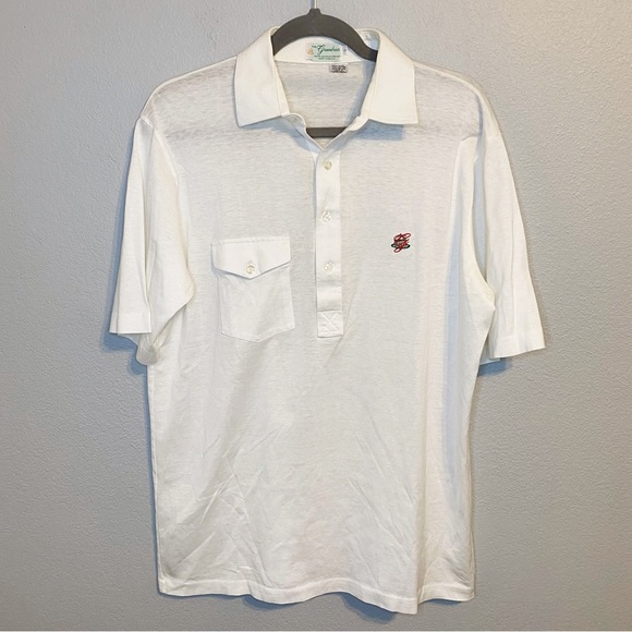 The Greenbrier Vintage White Golf Polo Shirt - Picture 1 of 10